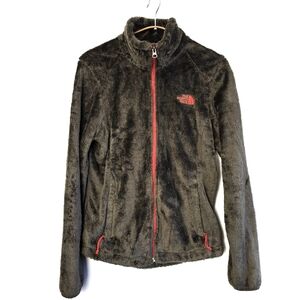 The North Face Osito Full Zip Fleece Jacket Women's Size S Green Pink High Neck